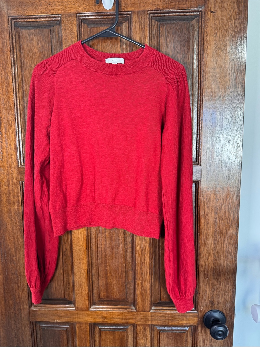 Joie Vibrant Red Crewneck Lightweight Sweater
